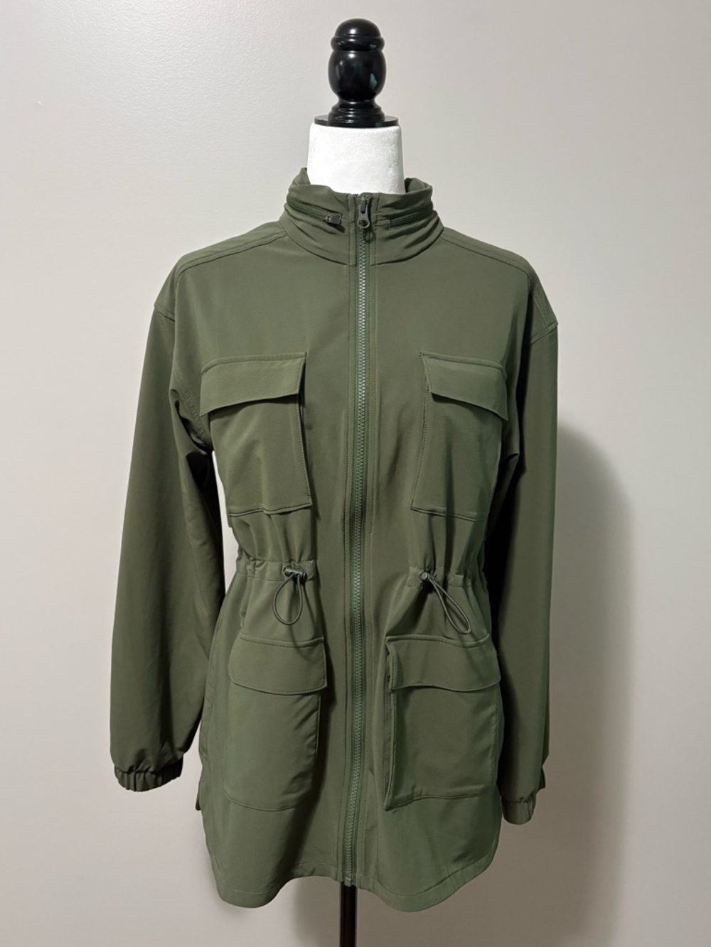Zella Getaway Hooded Utility Jacket In Green Tactica - Picture 4 of 14